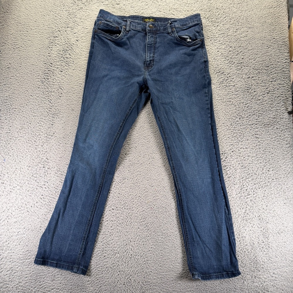 Urban Star‎ Jeans Mens 38x32 Blue Cotton Denim Straight Workwear Stretch Faded